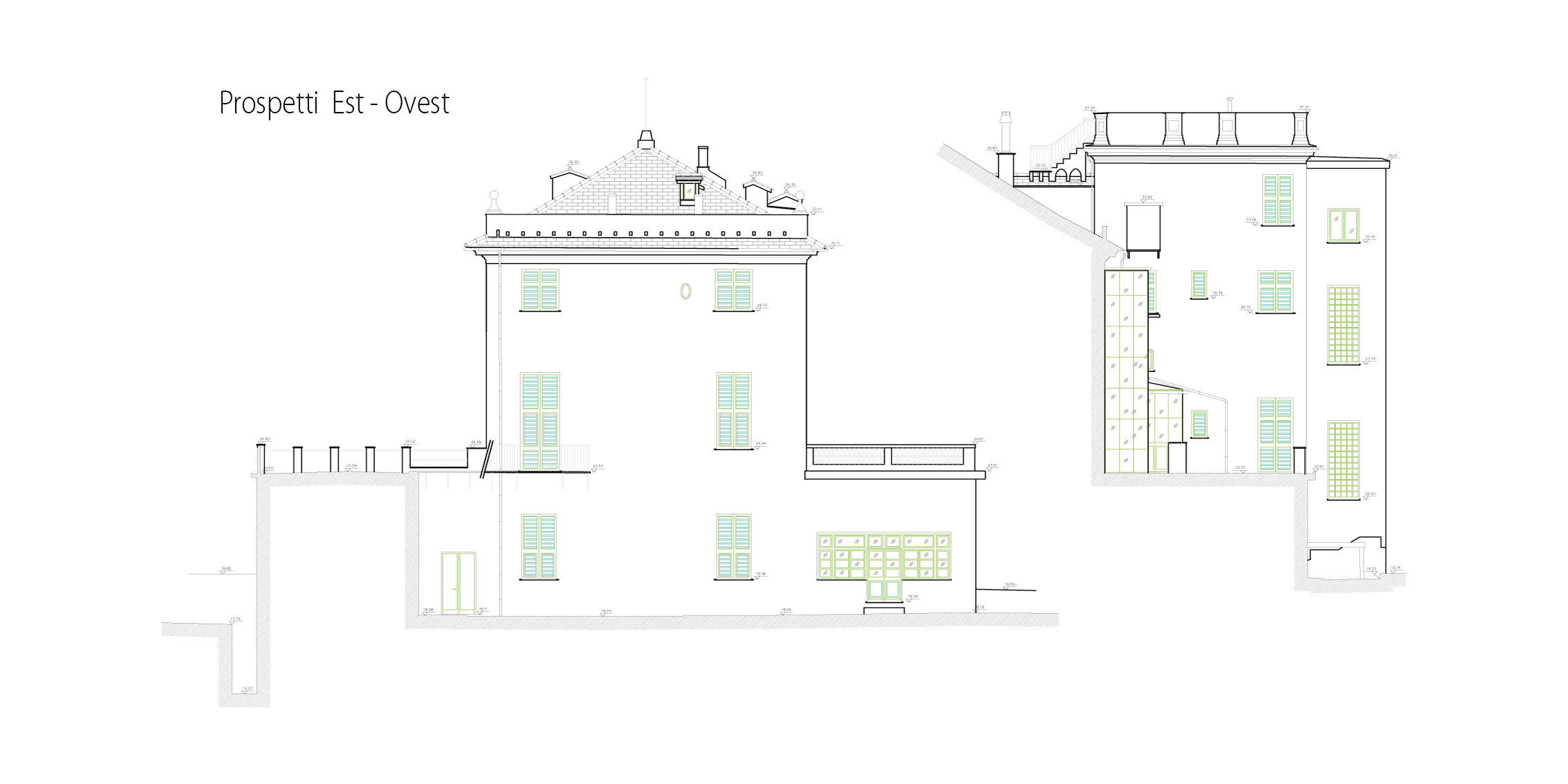 Villa Spinola Pallavicino - Prospetti Est-Ovest