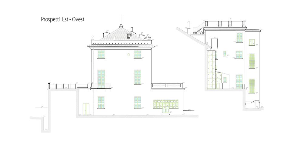 Villa Spinola Pallavicino - Prospetti Est-Ovest